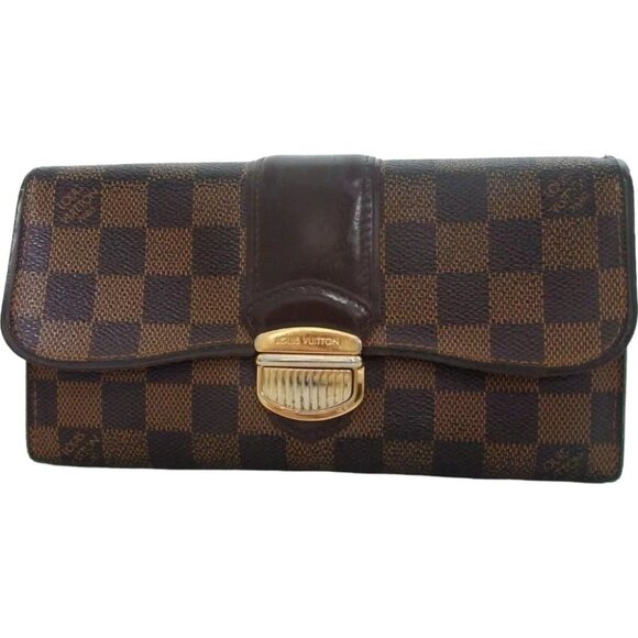 824197AM (G2) Louis Vuitton Wallet Long Brown Damier - Picture 1 of 11